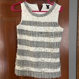 NWOT J Crew XXS Lace Vest/Shell
